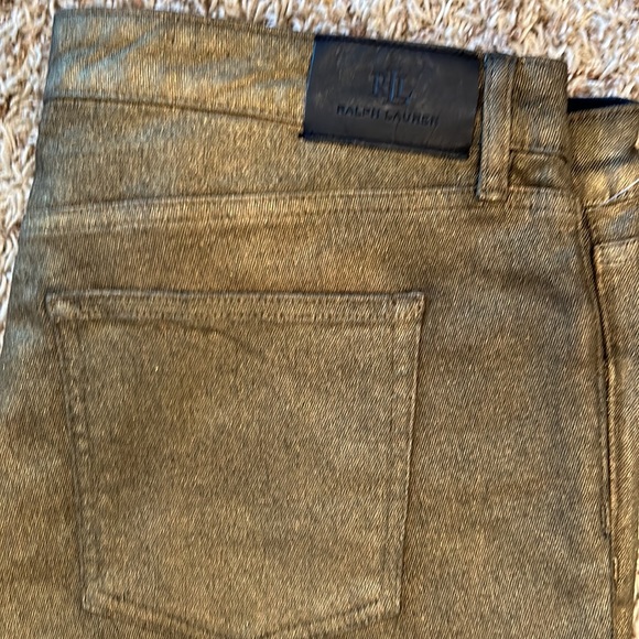 Lauren Ralph Lauren - Women’s Gold High-Rise Skinny Ankle Jeans- Size 16W - Picture 2 of 6